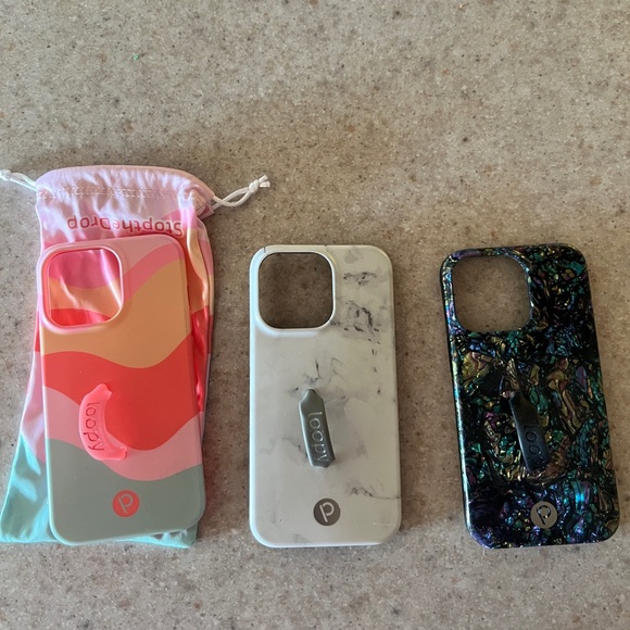 Loopy Phone Cases - Multicolor, White Marble, Black Abalone. iPhone 13 Pro. Loopy Phone Cases - Multicolor, White Marble, Black Abalone. iPhone 13 Pro.
